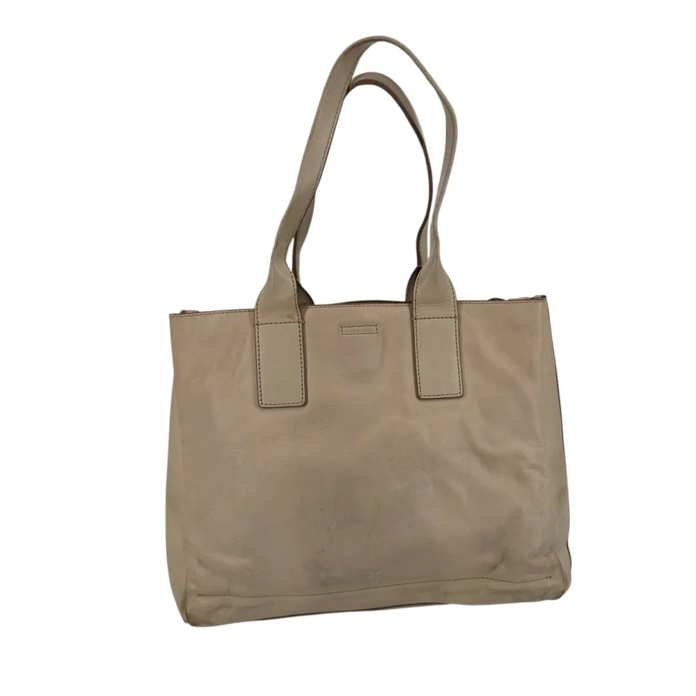 Frye Cream Leather Llana Tote Shoulder Bag